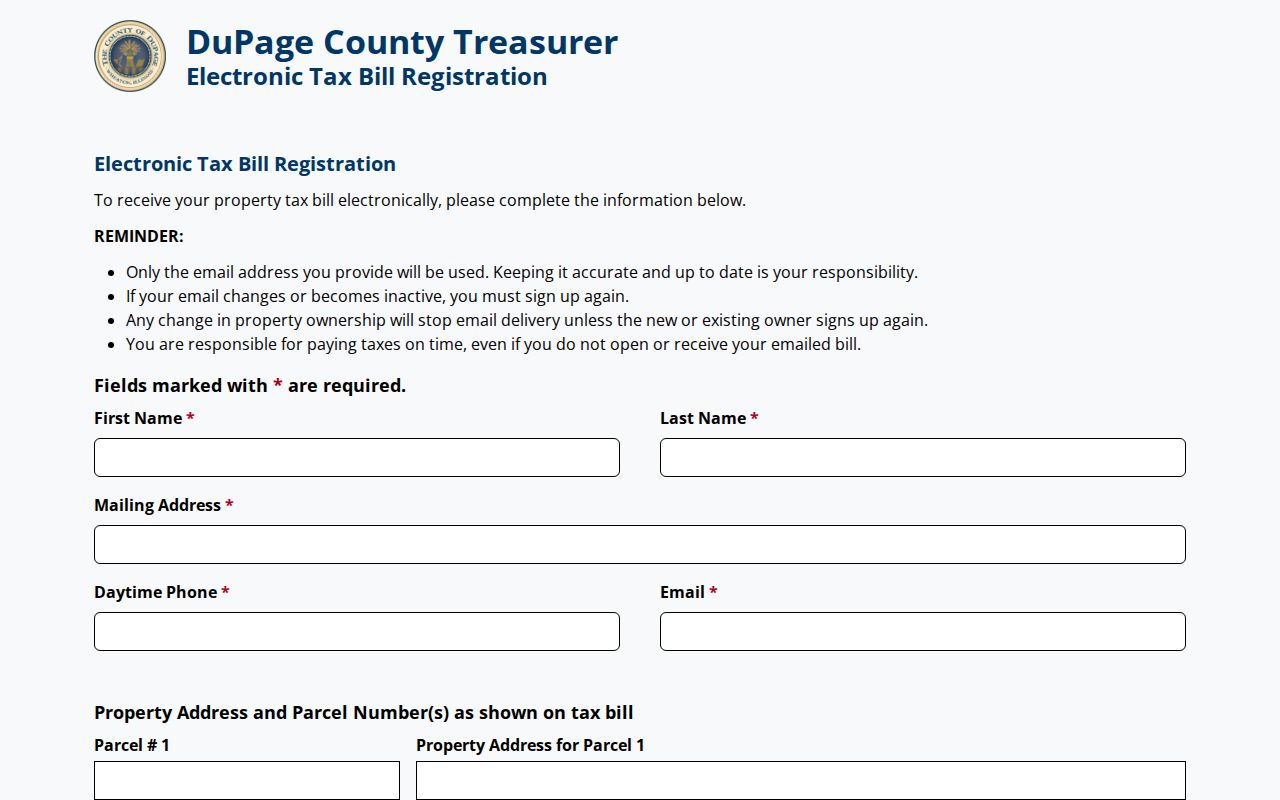 DuPage tax bill portal used with Glen Ellyn ZIP and parcel records